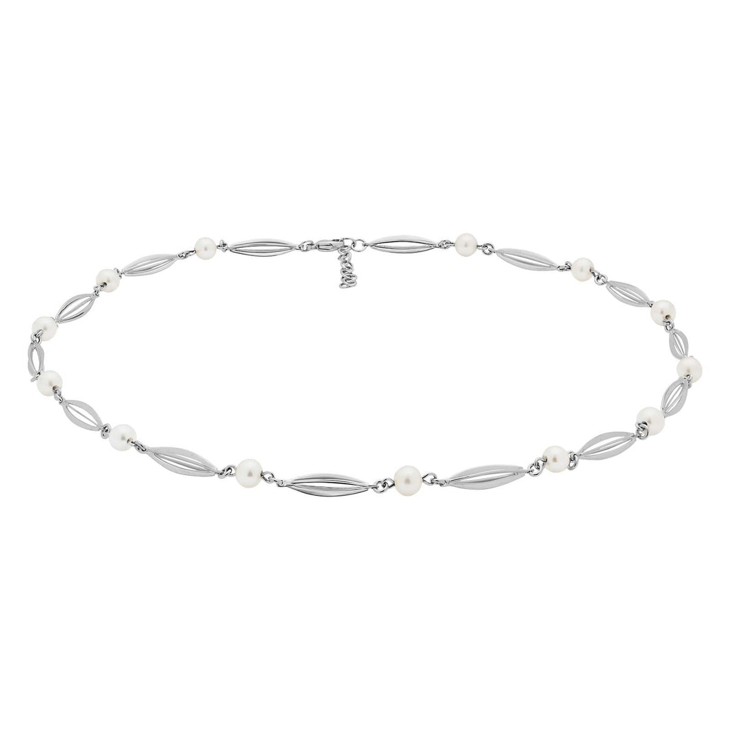 Siersbøl rhod. silver collier cage-pearl  41+3cm