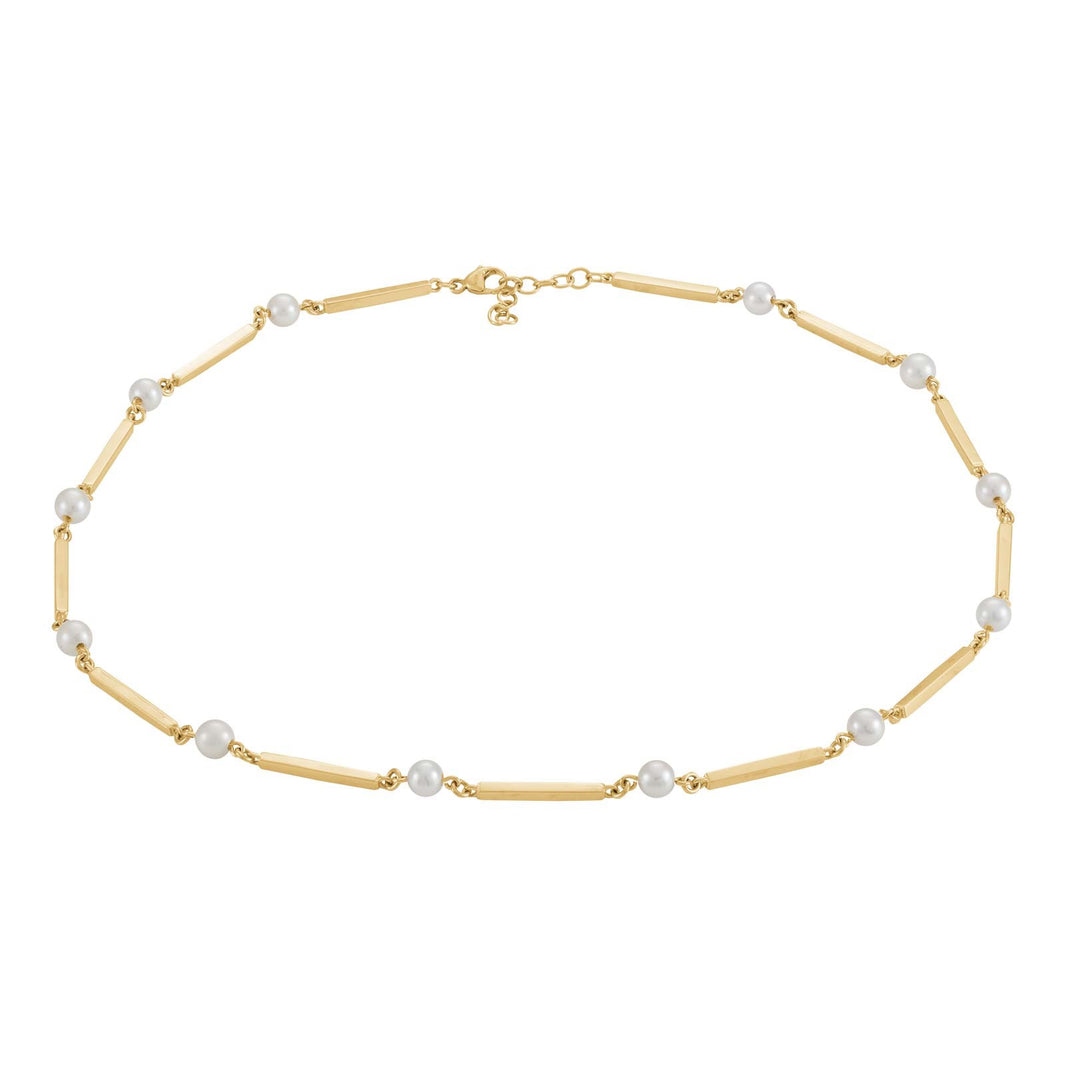 Siersbøl 8ct. bar & pearl (fwp) collier 42+3 poli