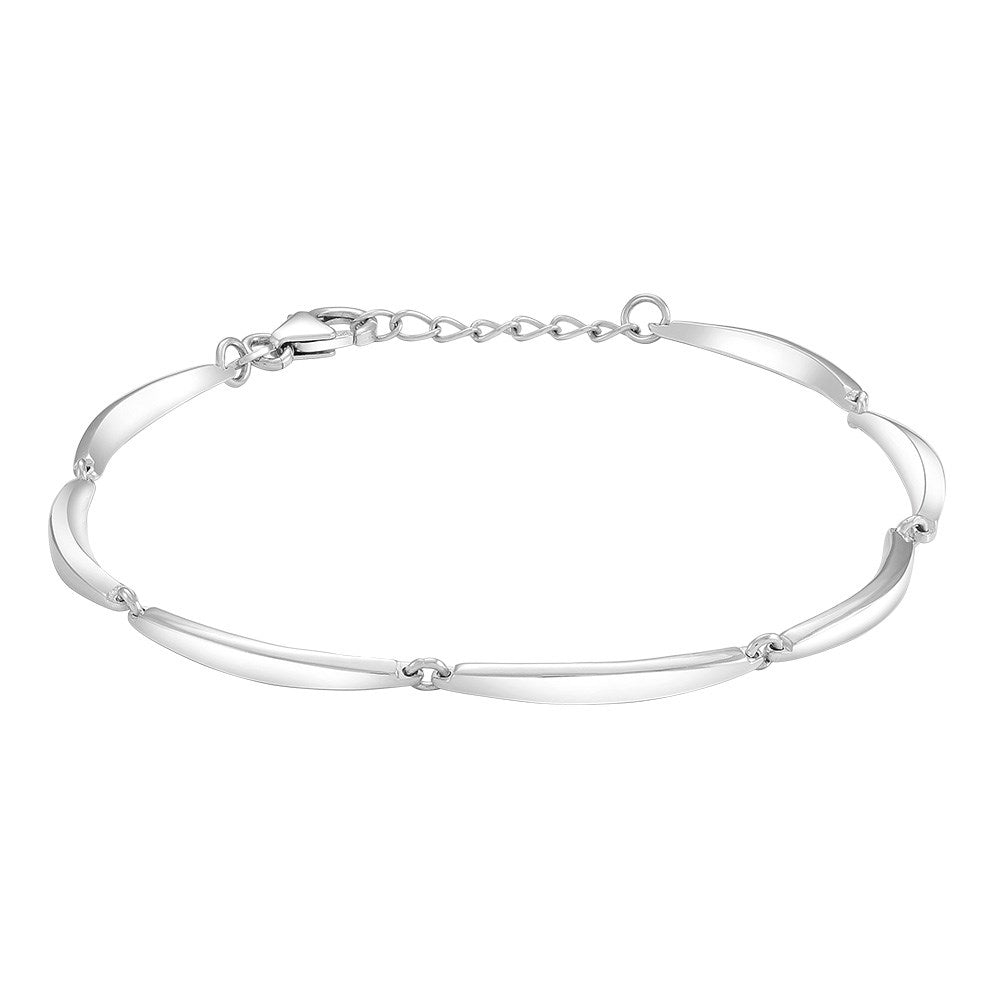 Rhod. silver bracelet banana