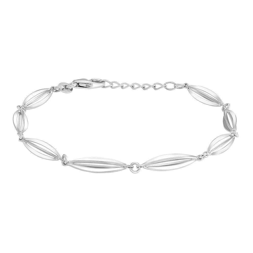 Rhod. silver bracelet cage