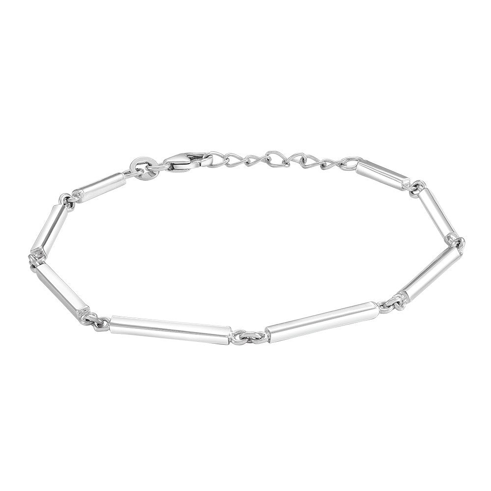Rhod. silver bracelet bar