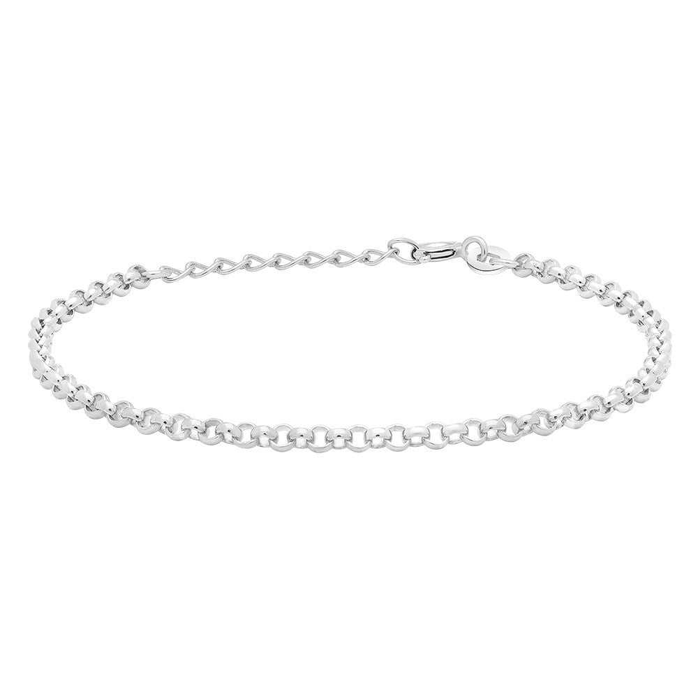 Rhod. silver bracelet PLAIN