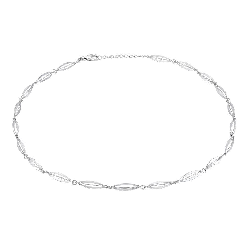 Rhod. silver collier cage
