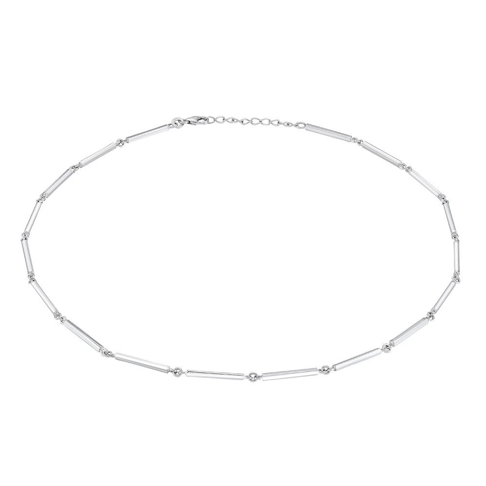 Rhod. silver collier bar