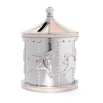 Chrome plated money bank pink carousel