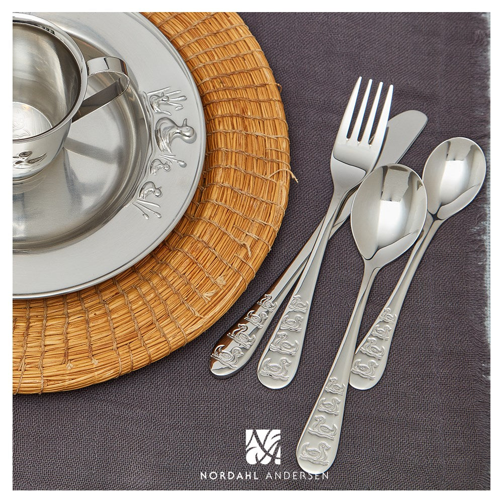 Rustfrit stål bestik m. ænder