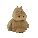 Træfigur, Flodhest 8cm, Egetræ
