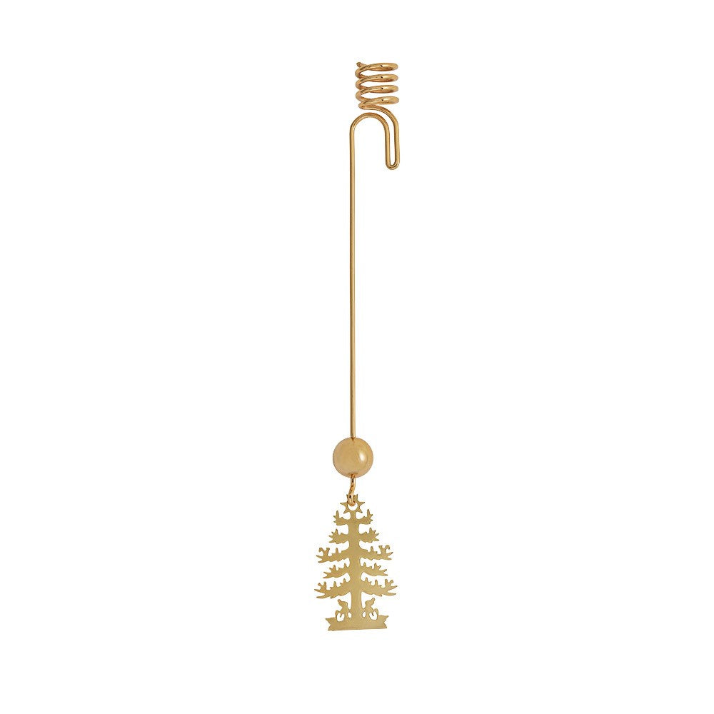 Candle holder - fir tree - gold-plated