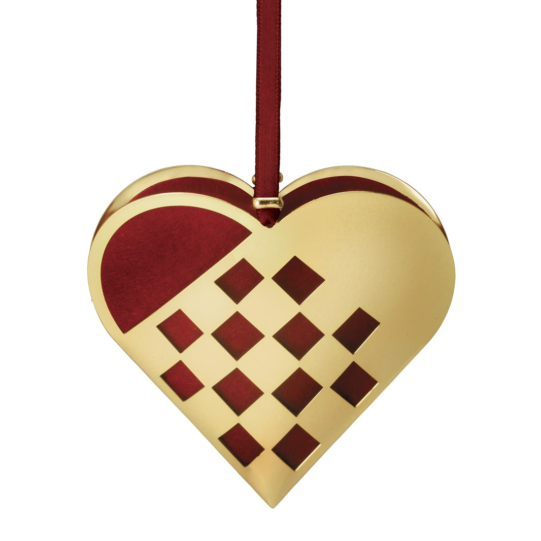 Christmas heart 15cm - braided heart 18k gold pl.