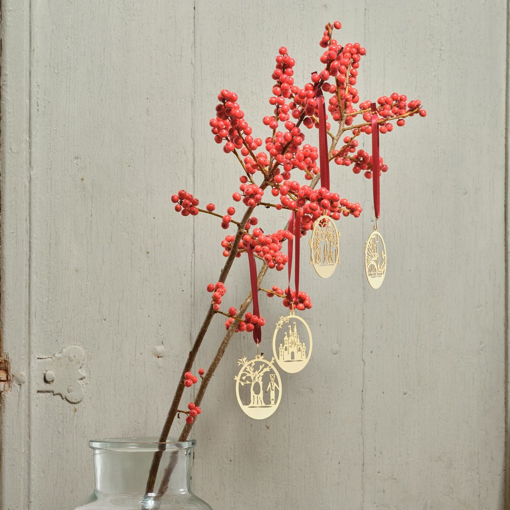 4 pcs. Miniature - The tinderbox - 18k gold plated