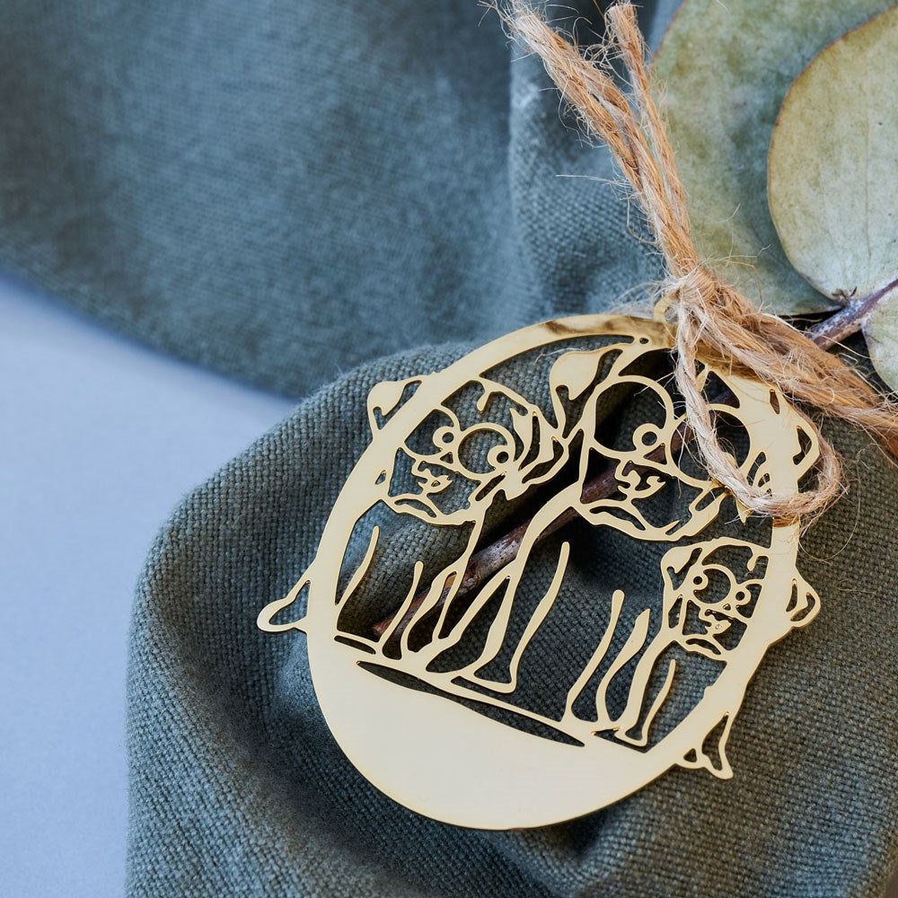 4 pcs. Miniature - The tinderbox - 18k gold plated