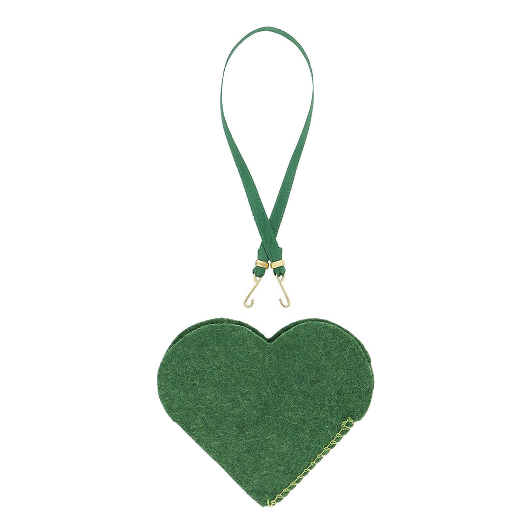 green felt and ribbon for heart