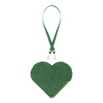 green felt and ribbon for heart