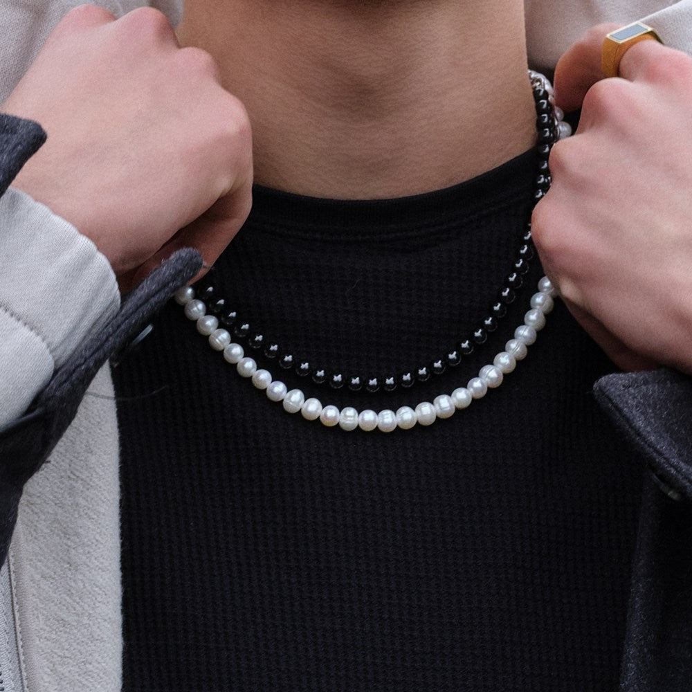 SON necklace steel + FWP 55cm