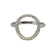 Silver rhodium-plated circle ring with zirconia