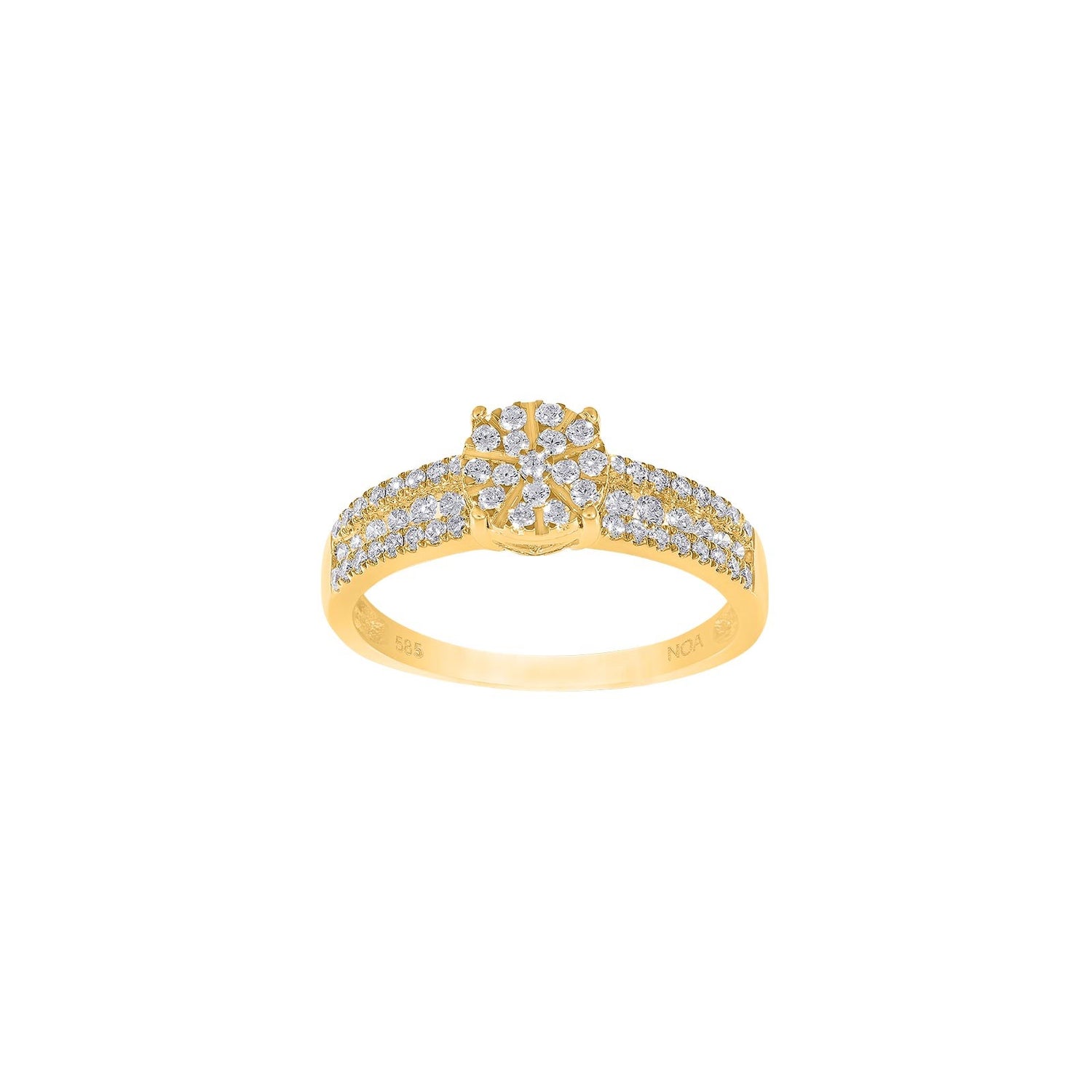 14 kt. Goldring m/dia. 0.48 ct W/SI