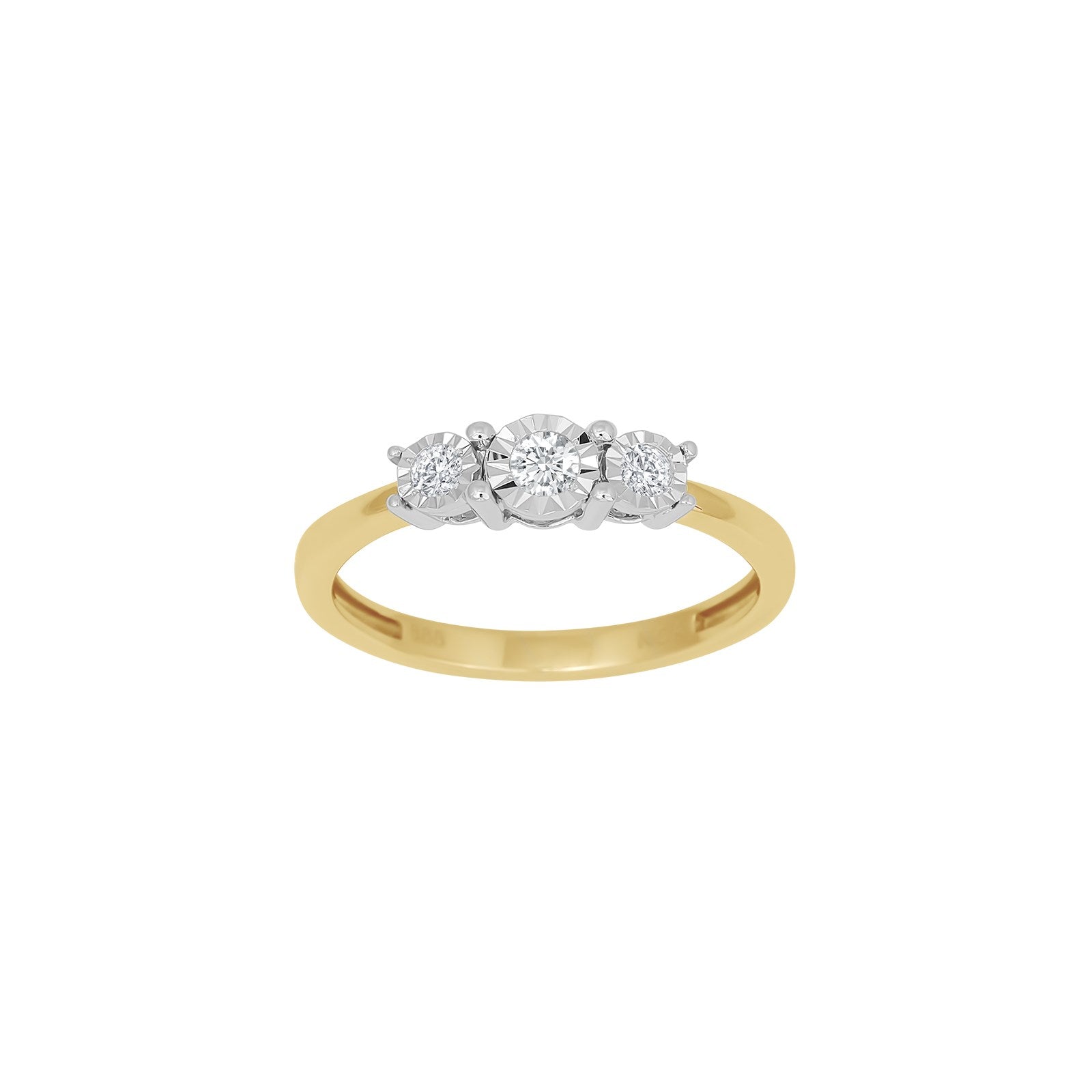 14kt. Goldring m/dia. 0.16ct W/SI