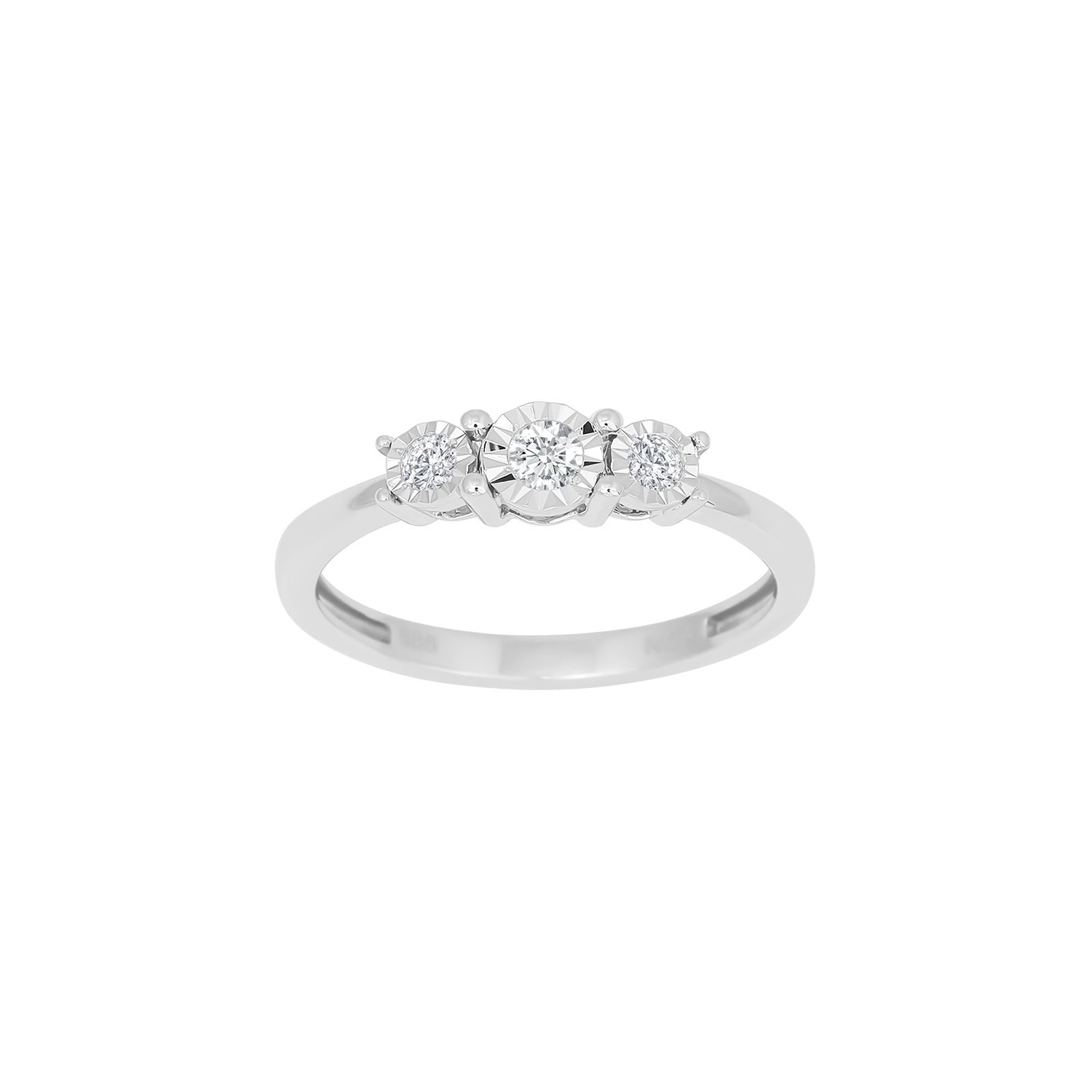 14kt. Weissgoldring m/dia. 0.16ct W/SI
