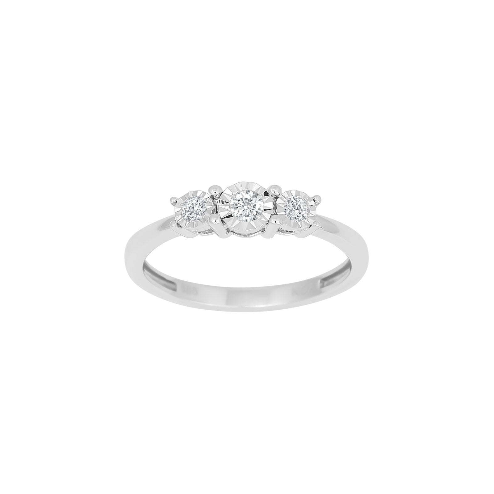 14kt. hvidguldsring m/dia. 0.16ct W/SI