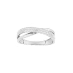 14 kt. Weißgold-Ringkreuz mit Durchmesser 0,20 ct W/SI