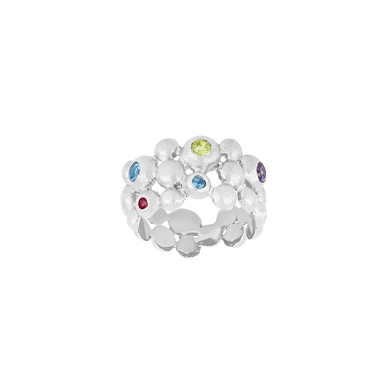Rod. Silberring mit Zirkonia - Vergoldet / 56