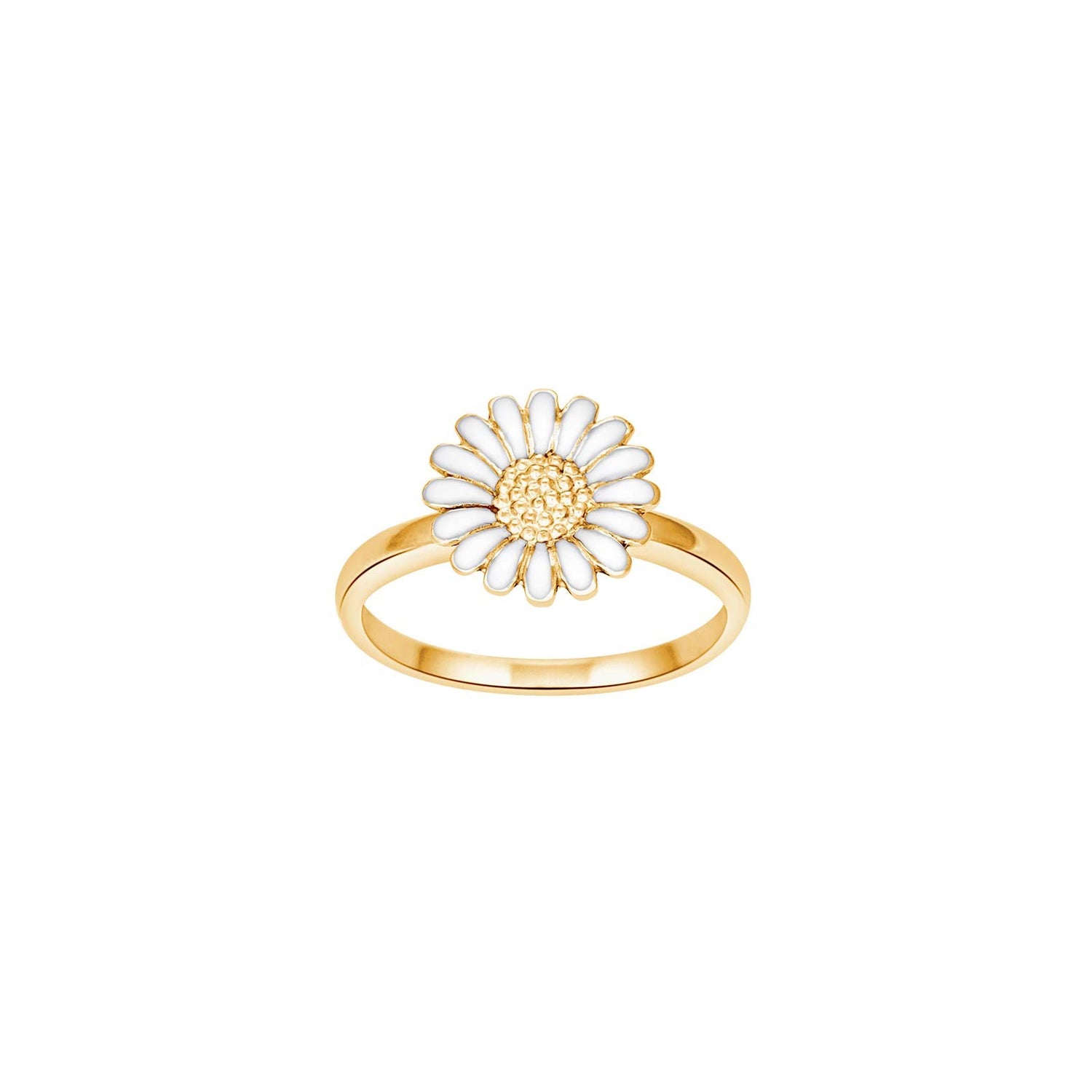 Stab. Silberring Daisy 10mm - Vergoldet / 60