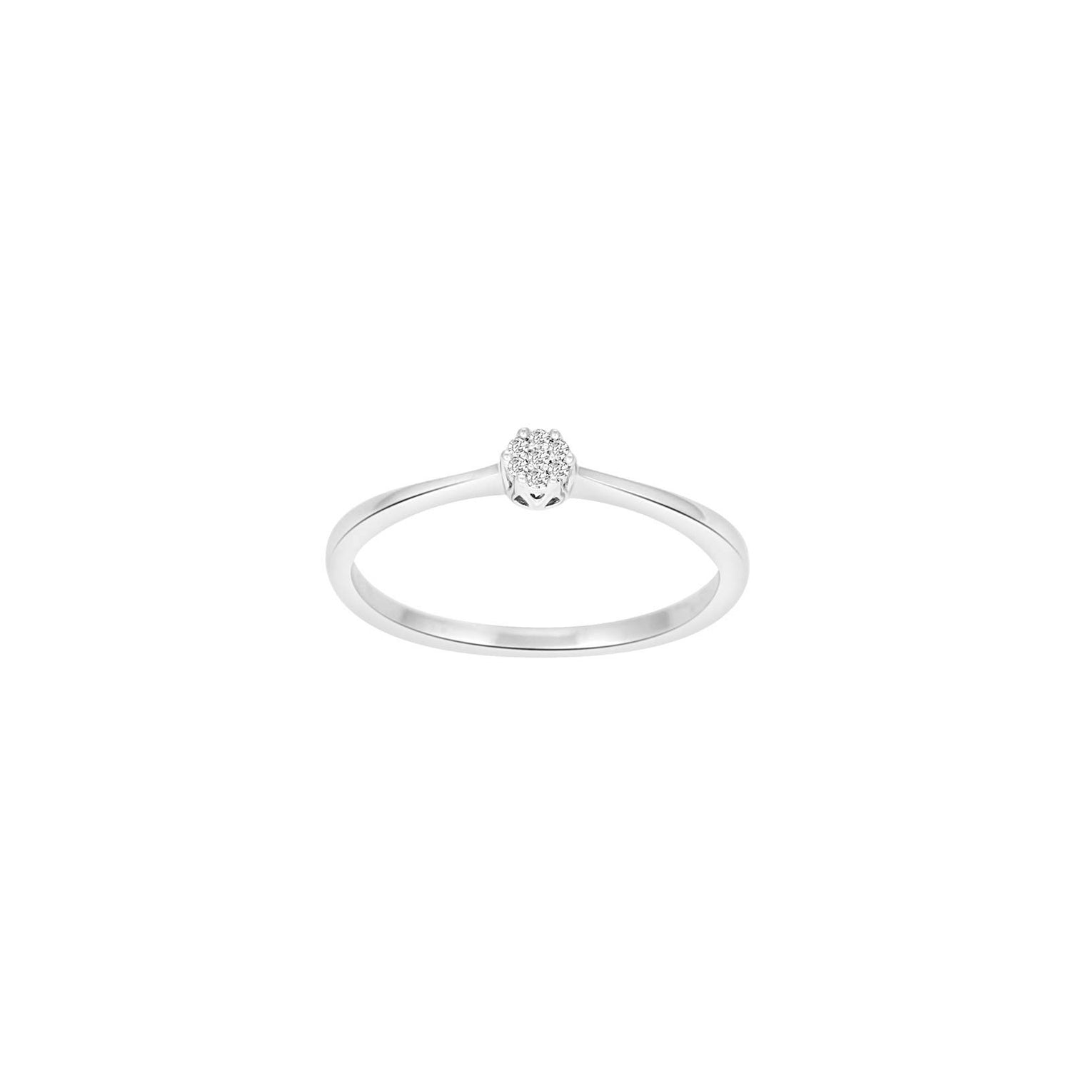 14kt. Weissgoldring m/dia. 0.03ct W/SI