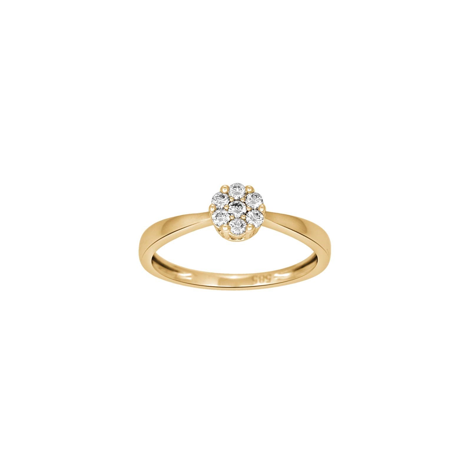 14ct. gold ring w/dia. 0.14ct W/SI