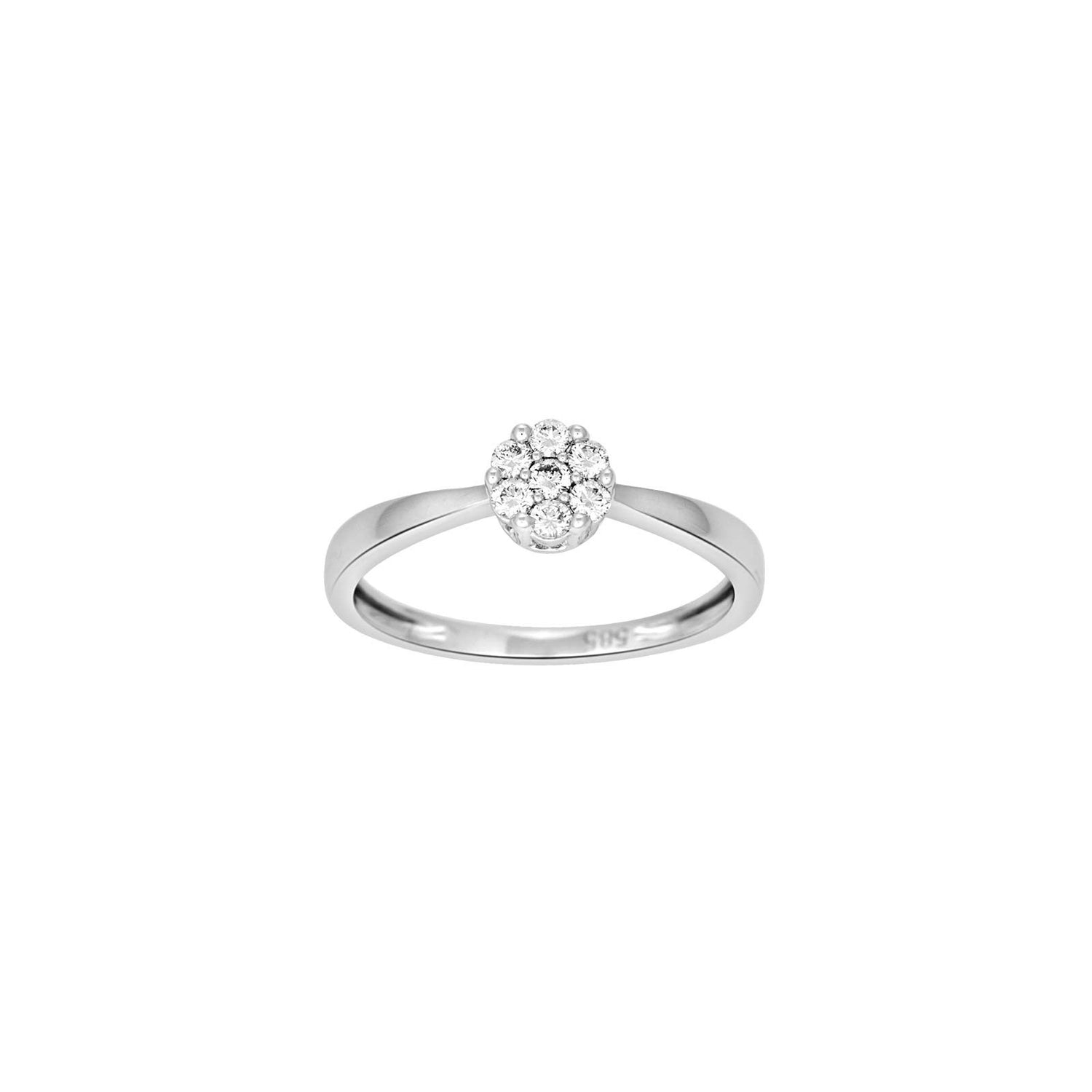14kt. Weissgoldring m/dia. 0.14ct W/SI