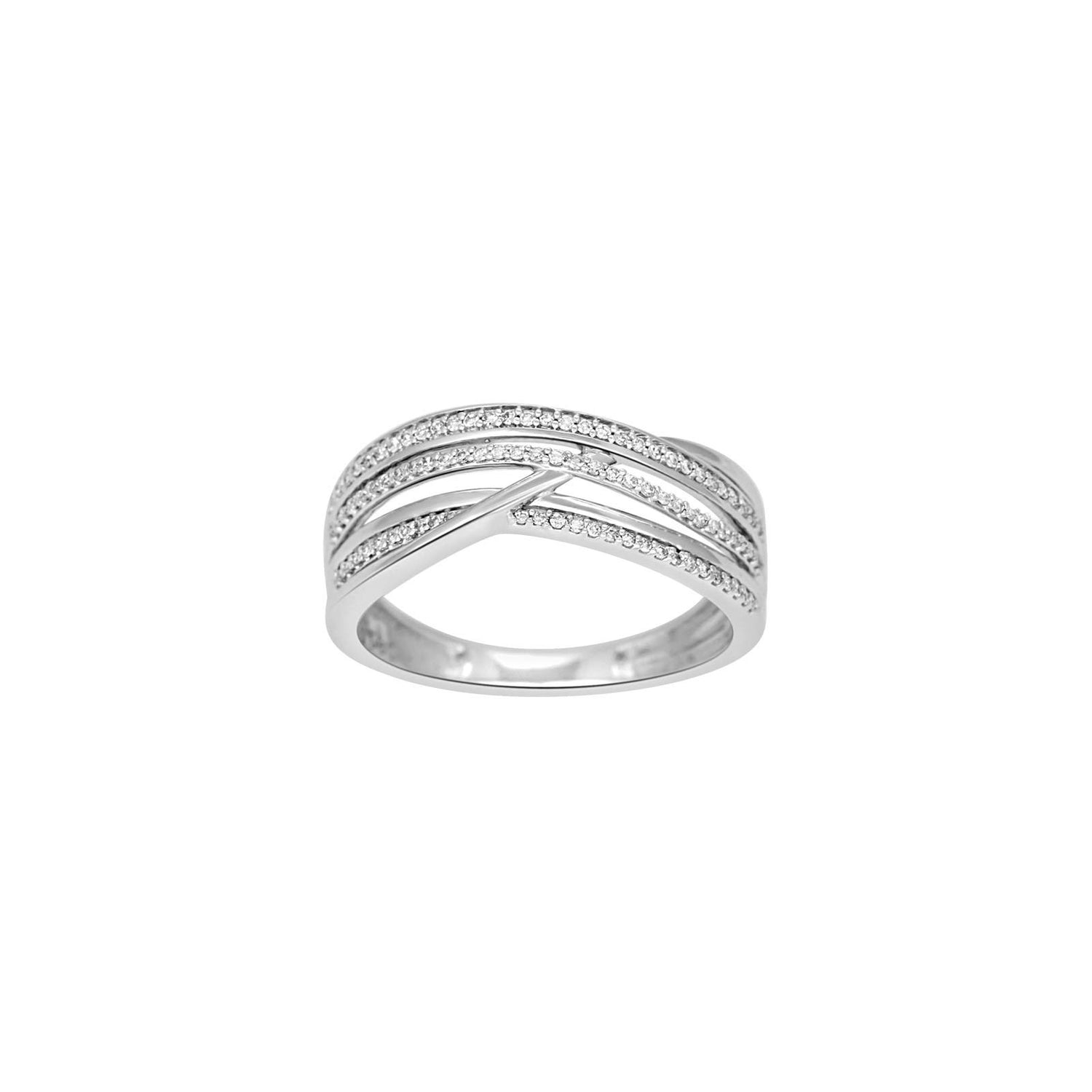 14kt. Weissgoldring m/dia. 0.15ct W/SI