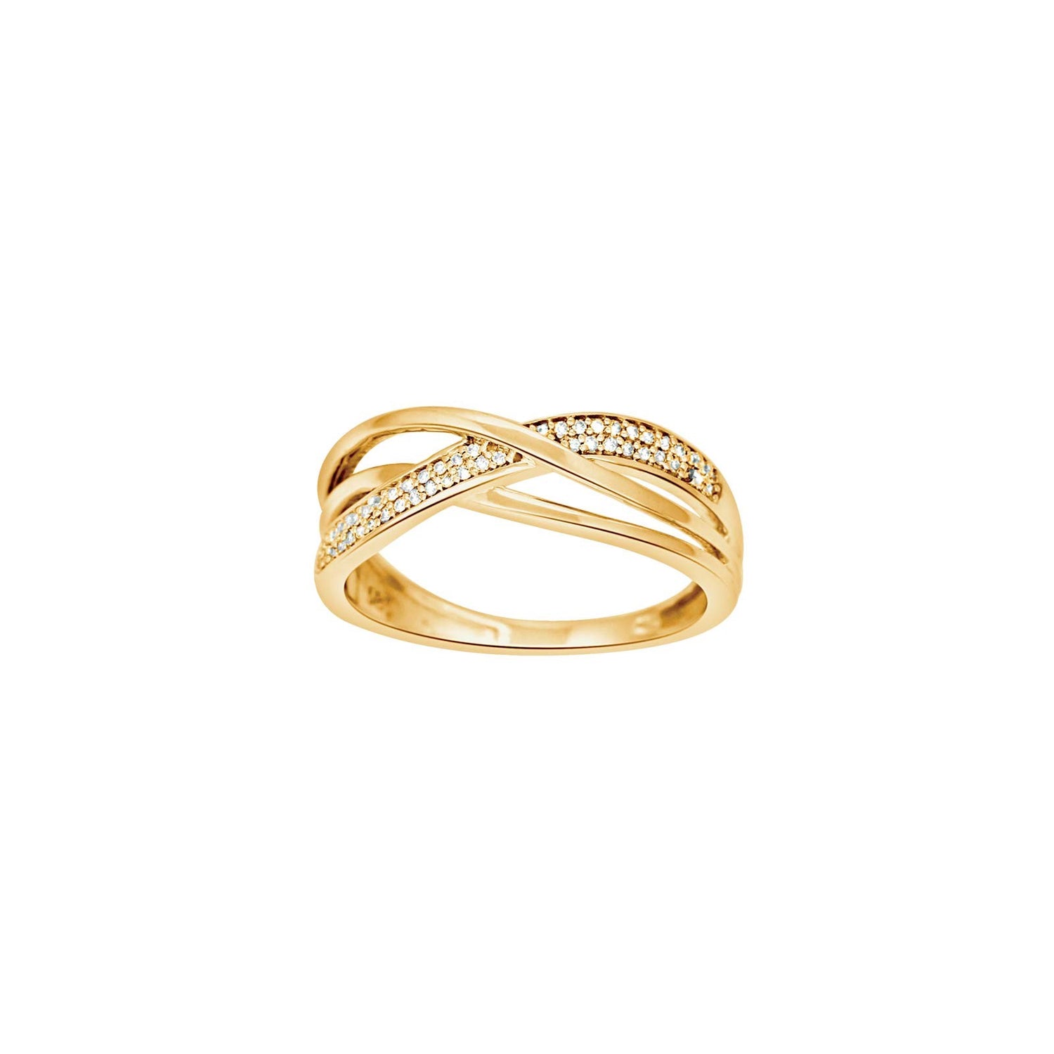 14kt. Goldring m/dia. 0.09ct W/SI