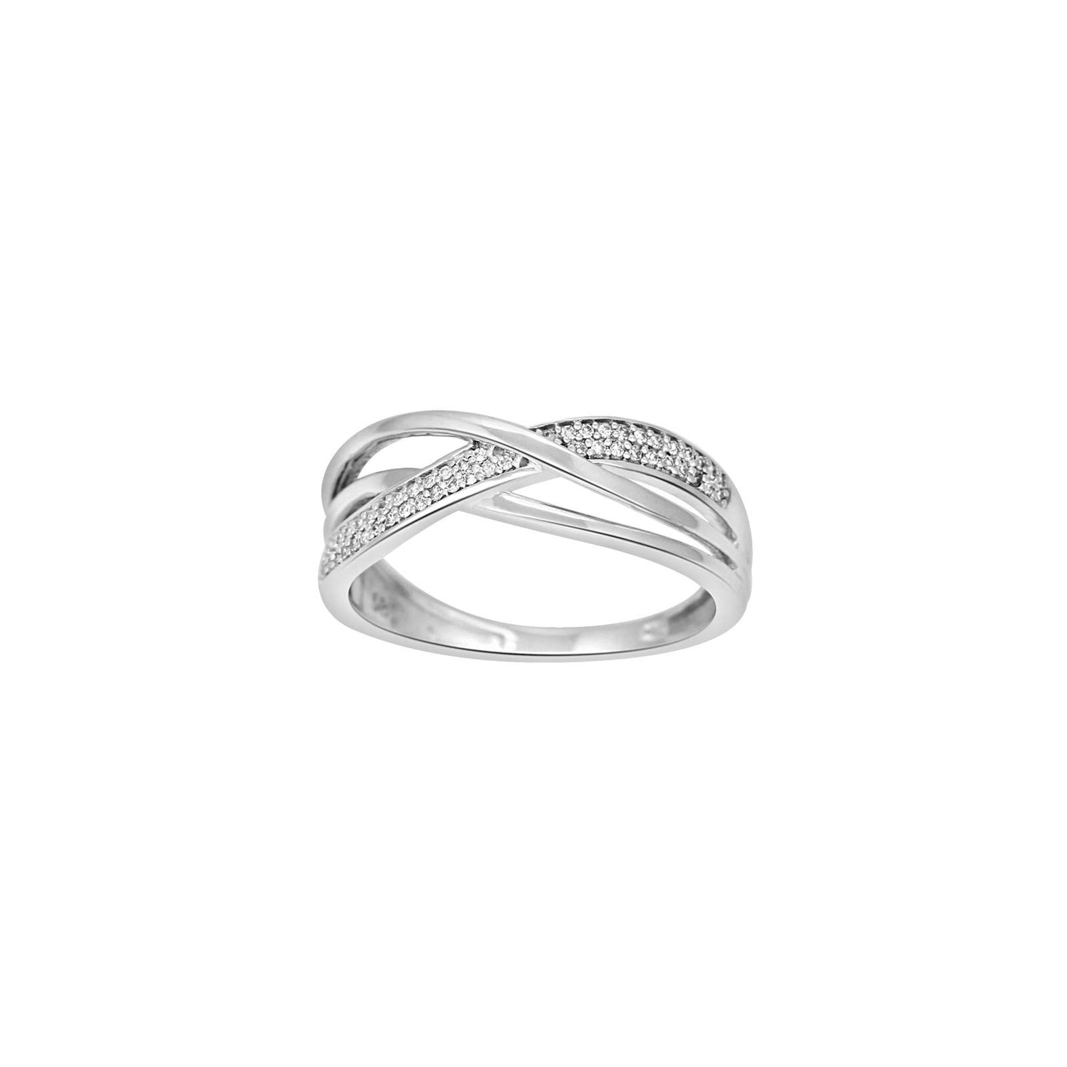 14kt. Weissgoldring m/dia. 0.09ct W/SI