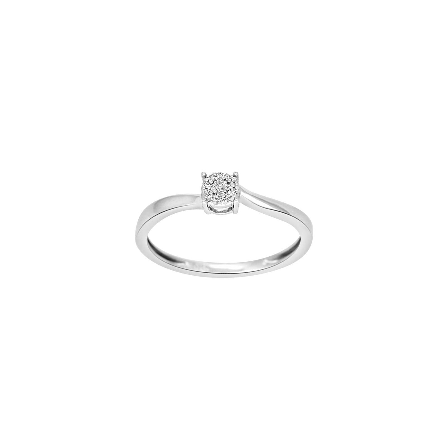 14kt. Weissgoldring m/dia. 0.03ct W/SI