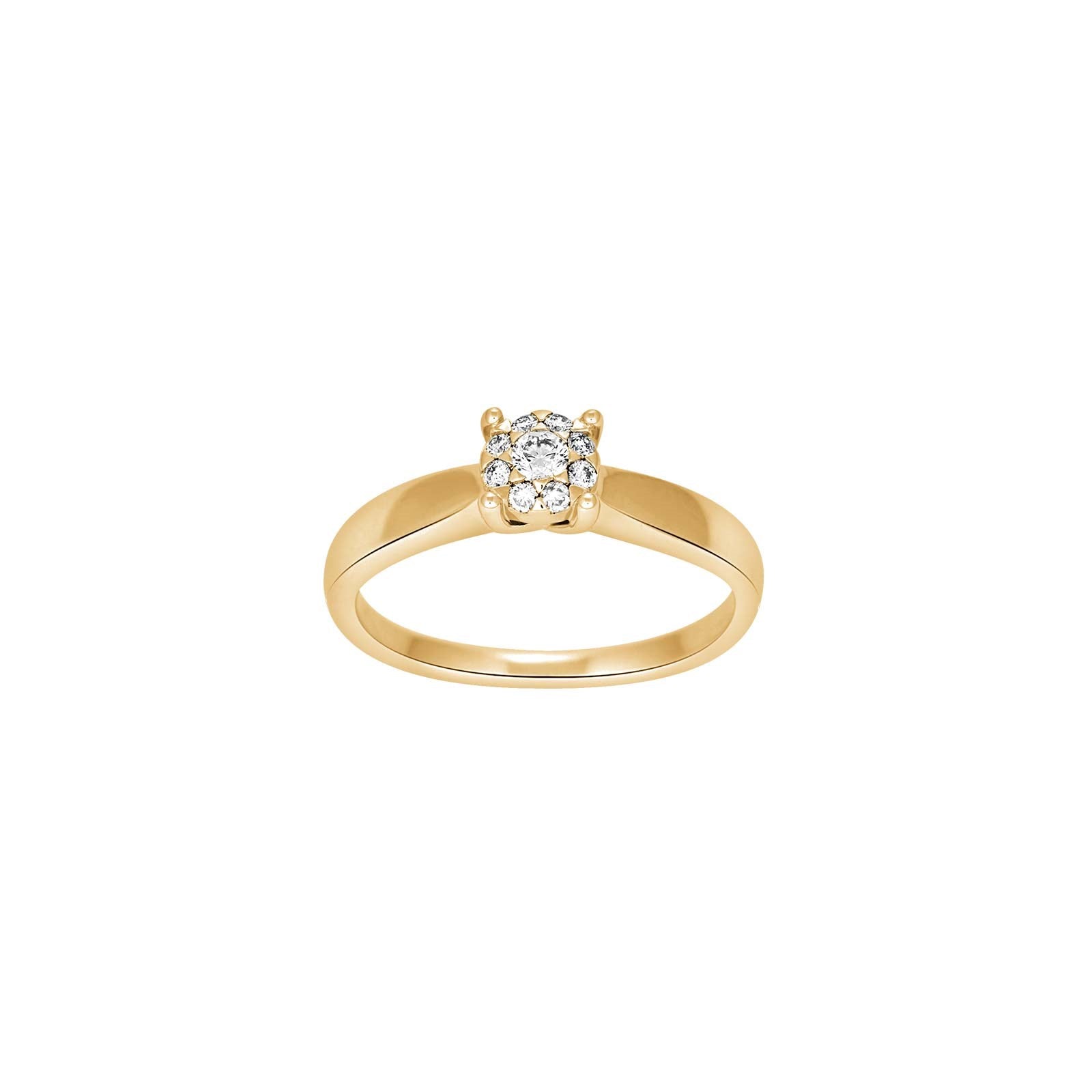 14ct. gold ring w/dia. 0.16ct W/SI