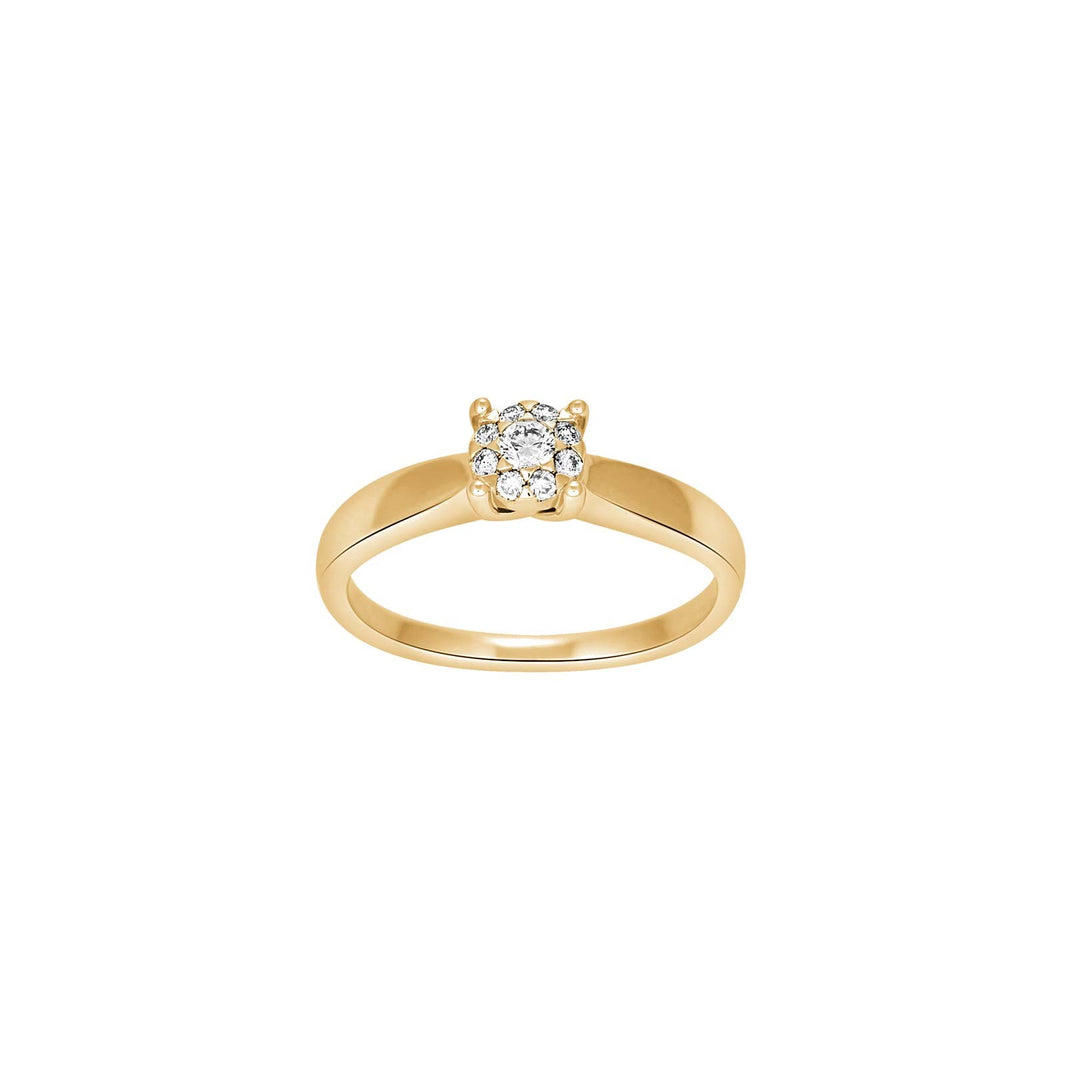 14kt. Goldring m/dia. 0.16ct W/SI