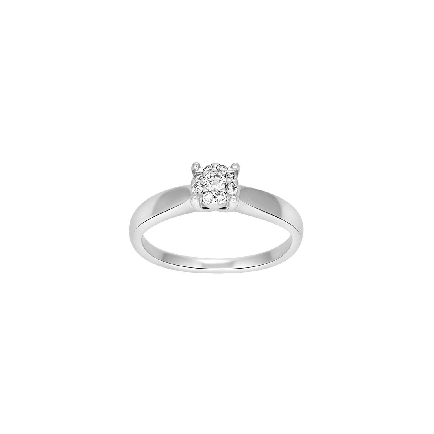 14kt. Weissgoldring m/dia. 0.16ct W/SI