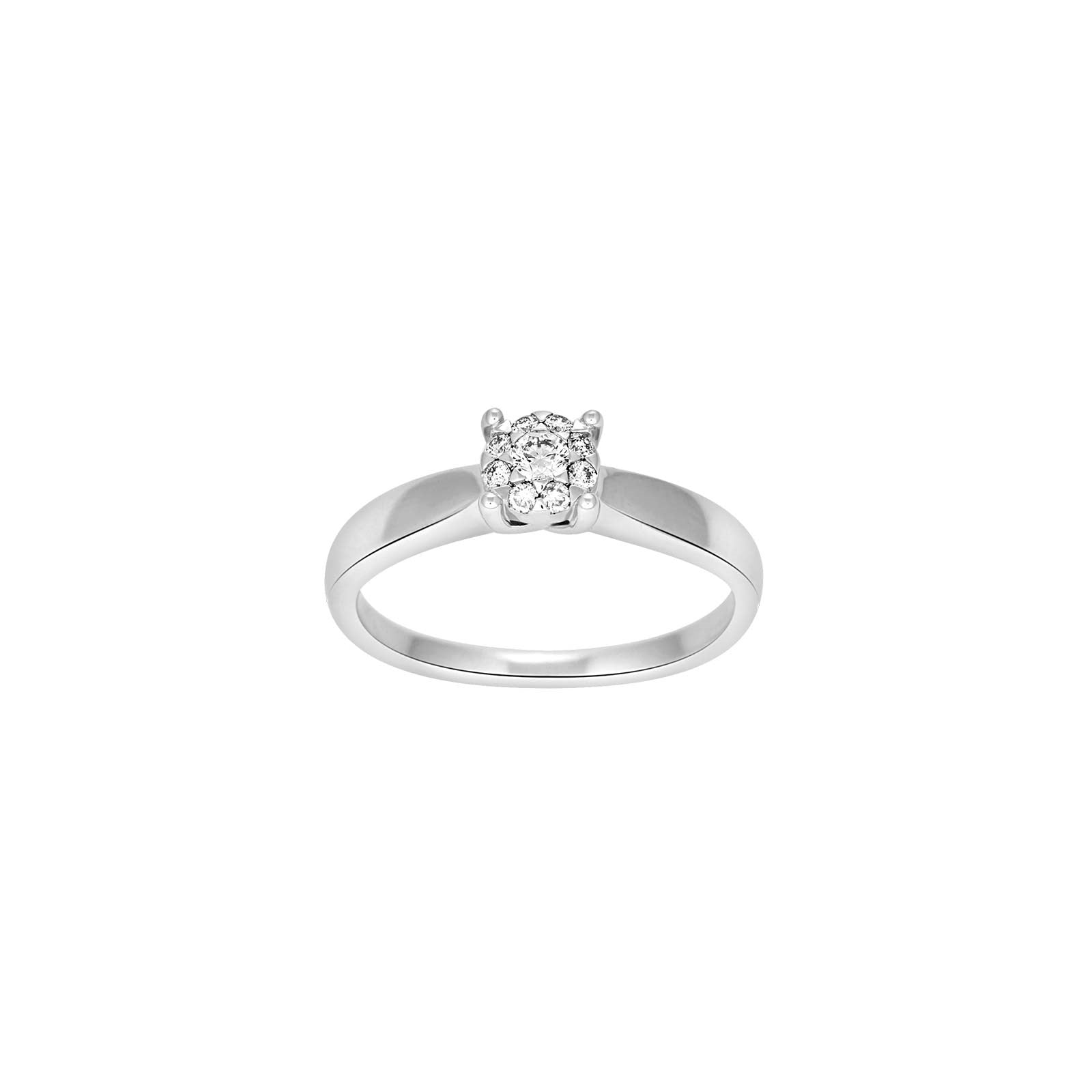 14kt. hvidguldsring m/dia. 0.16ct W/SI
