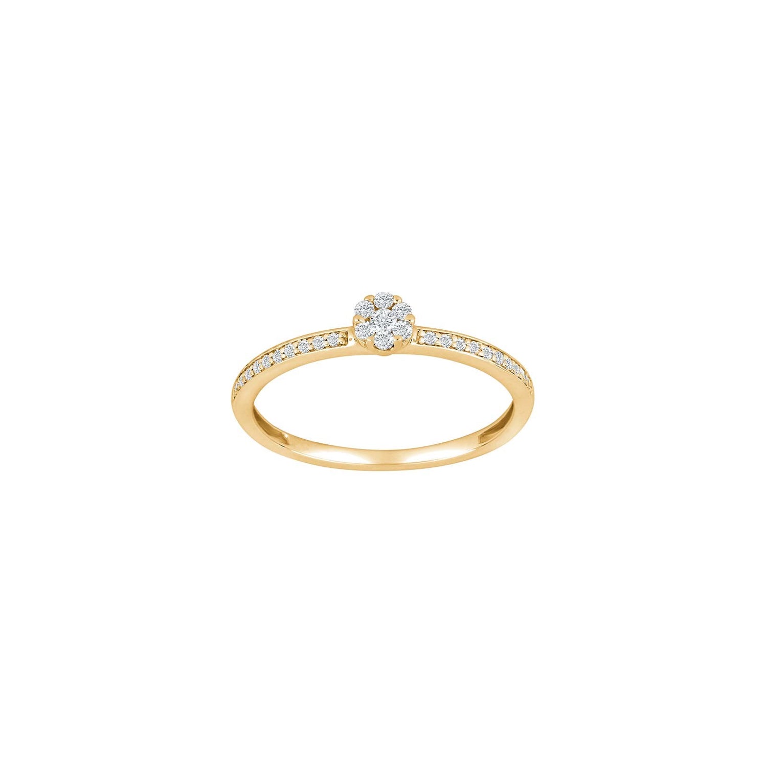 14kt. guldring m/dia. 0.16ct W/SI