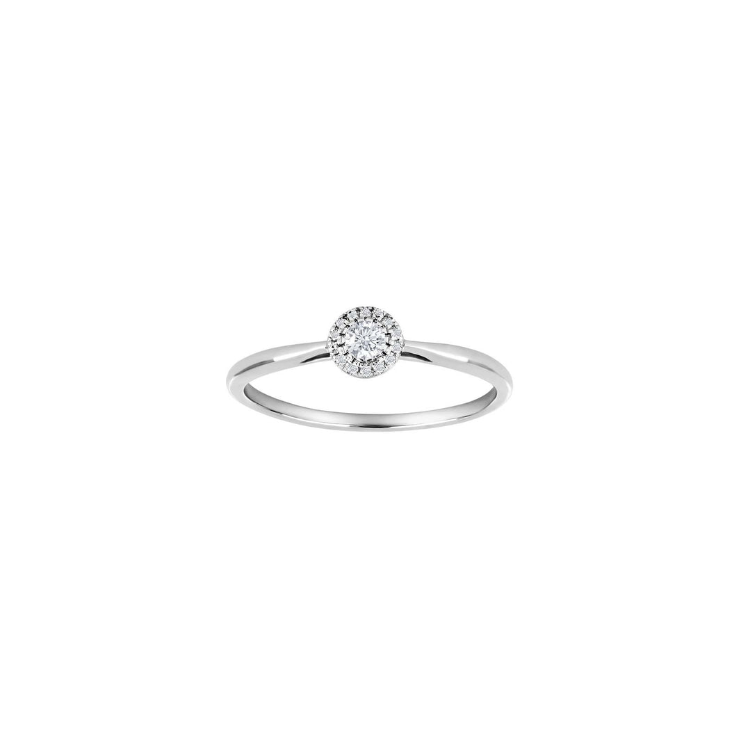 14ct. whitegold ring w/dia. 0.105ct W/SI