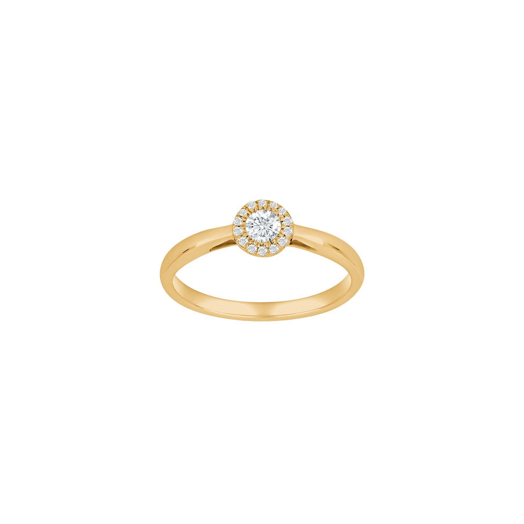 14ct. gold ring w/dia. 0.20ct W/SI