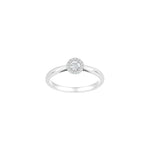 14kt. hvidguldsring roset m/dia. 0.20ct W/SI