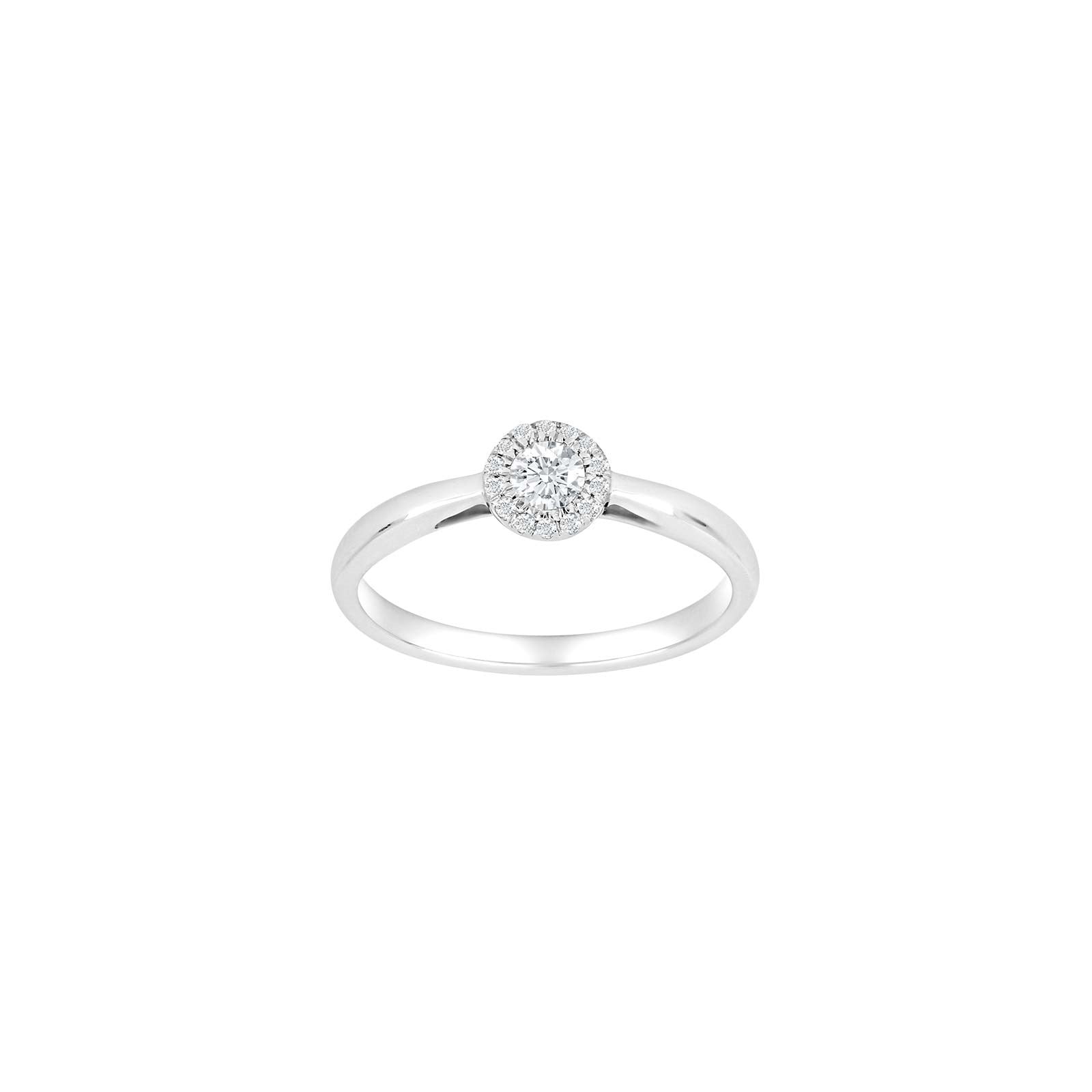 14kt. hvidguldsring roset m/dia. 0.20ct W/SI