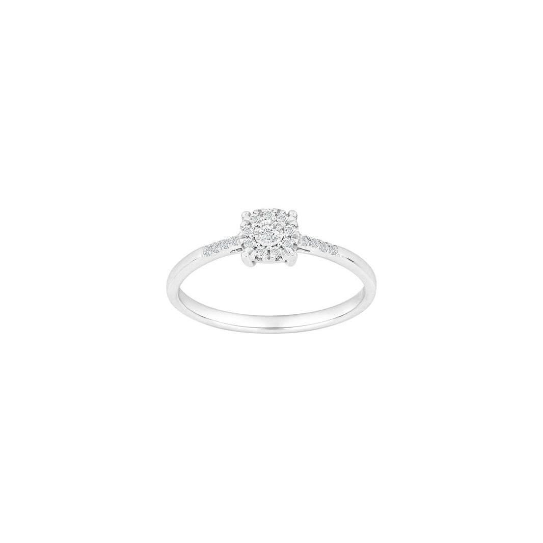 14 kt. white gold ring w/dia. 0.10ct W/SI