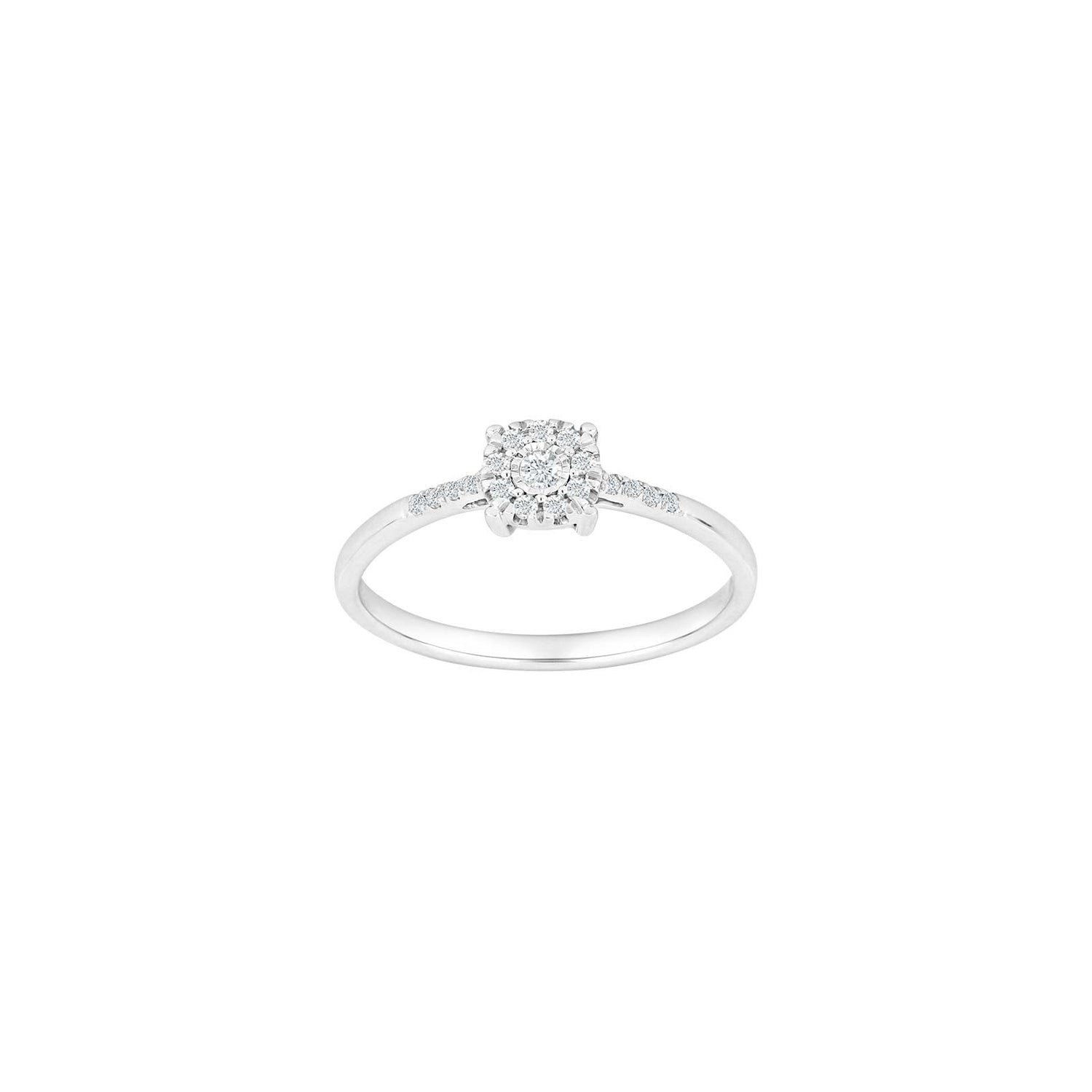 14kt. hvidguldsring m/dia. 0.10ct W/SI