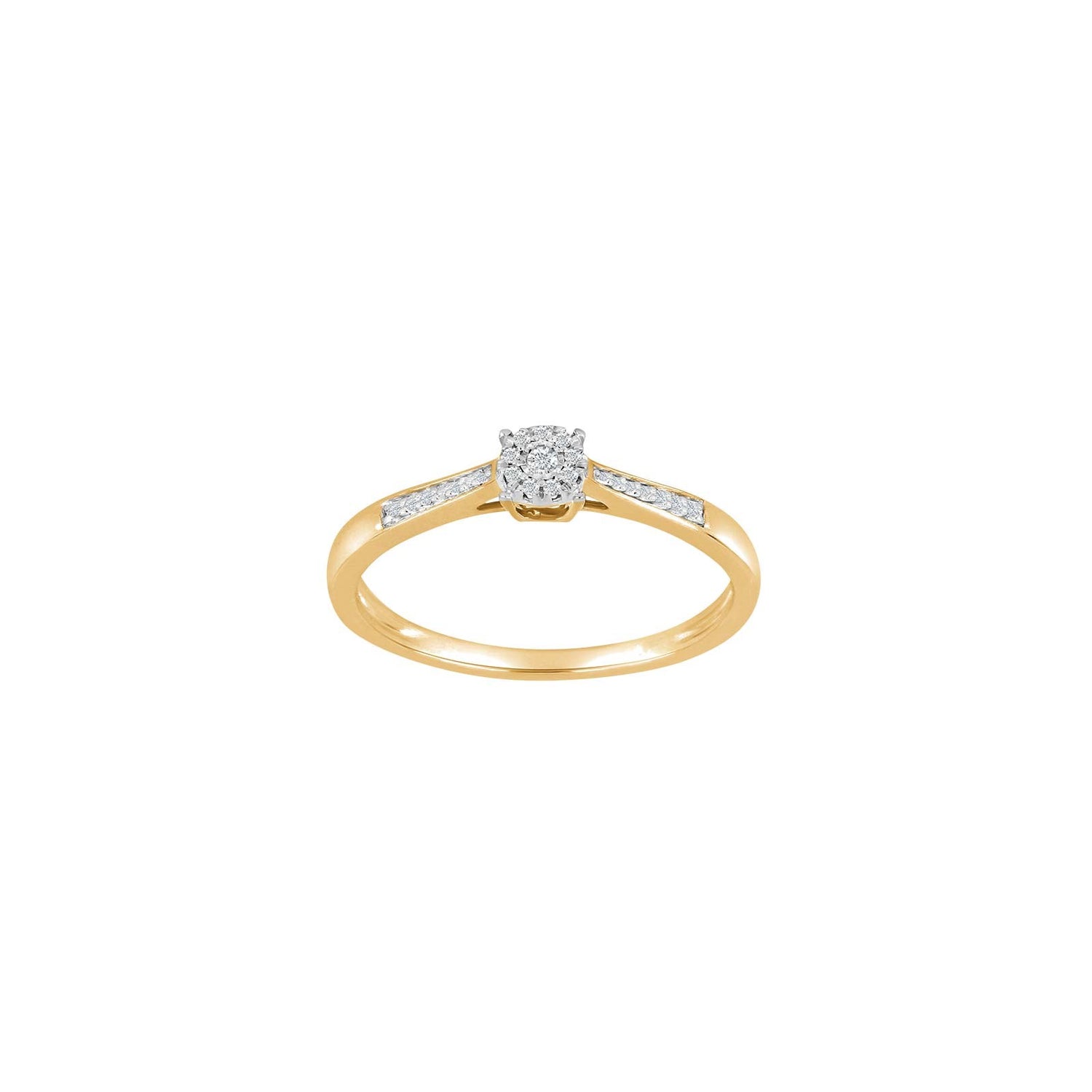 14kt. guldring m/dia. 0.04ct W/SI