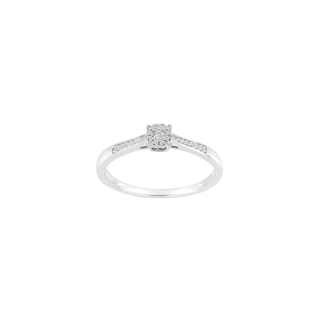 14 kt. white gold ring w/dia. 0.04ct W/SI