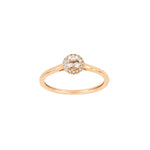 14 kt. Roségoldring Morganit und Diam. 0,04 ct W/SI