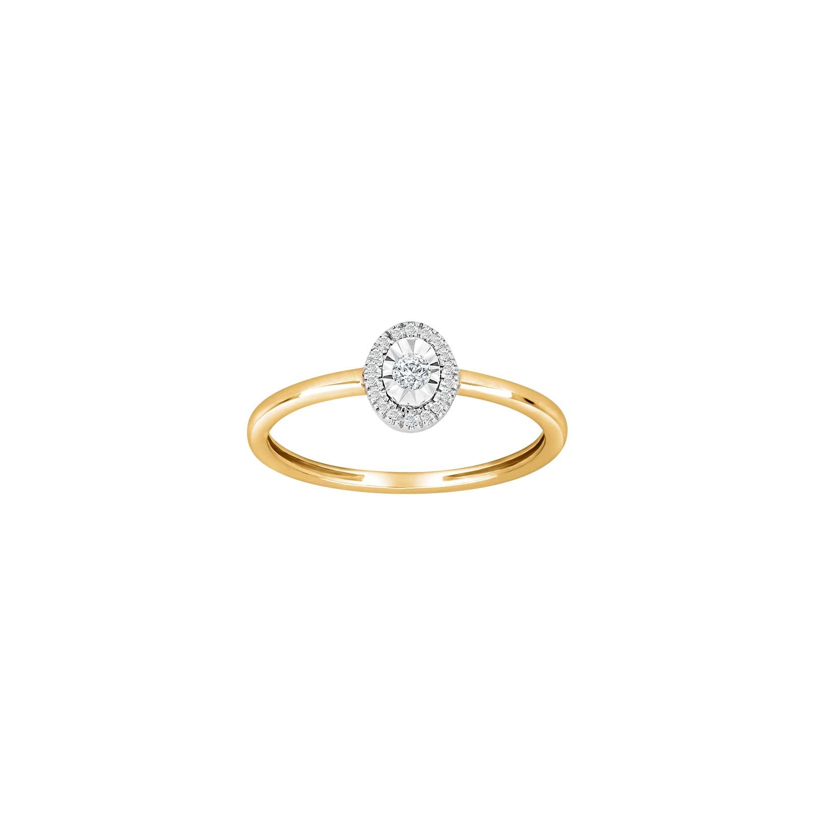 14kt. Goldring m/dia. 0.08ct W/SI