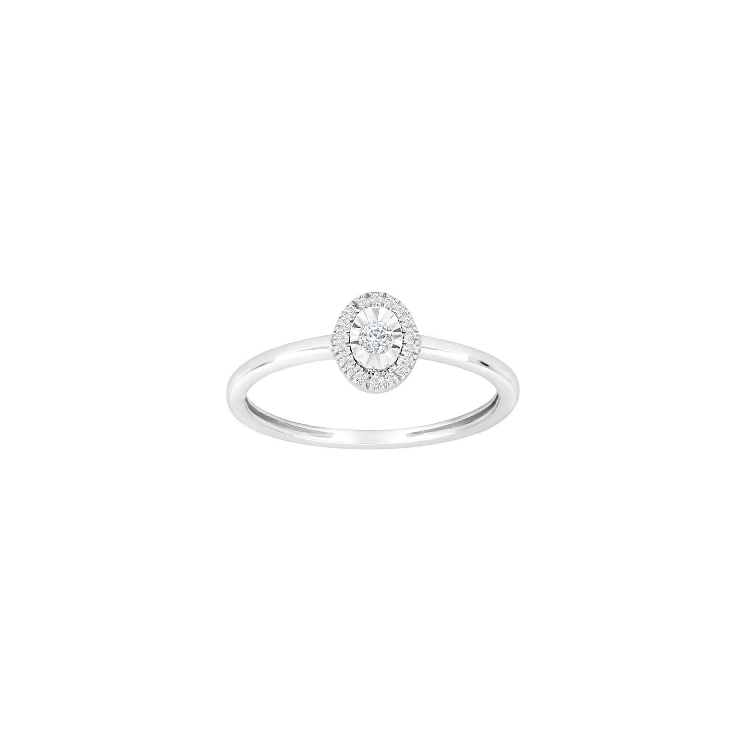 14kt. Weissgoldring m/dia. 0.08ct W/SI