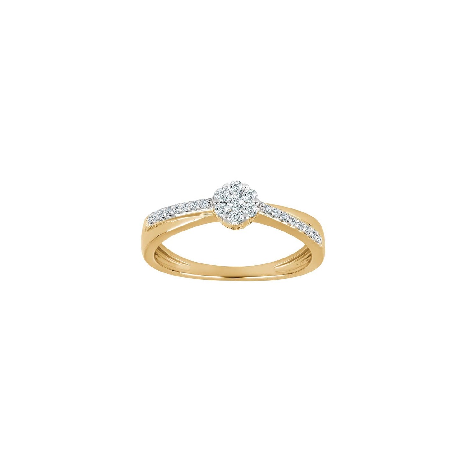 14kt. Goldring m/dia. 0.25ct W/SI